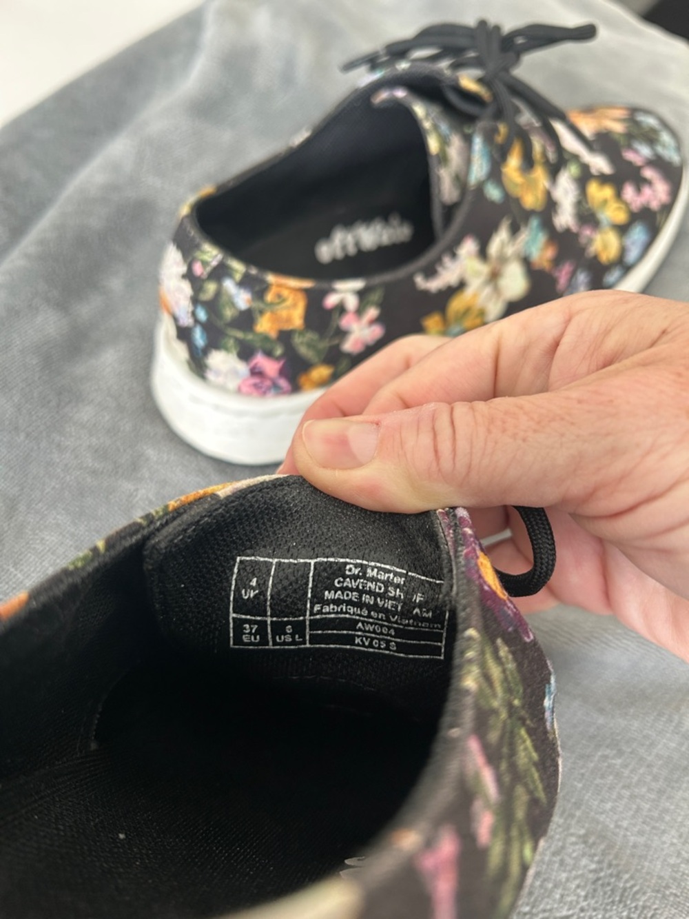 Dr. Martens Black Floral Canvas Lace-Up Sneakers - Picture 4 of 6